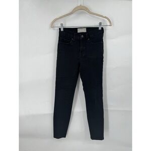 Everlane Cotton Blend Skinny Mid Rise Jeans Women 25 Black Denim Ankle Preppy